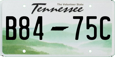 TN license plate B8475C
