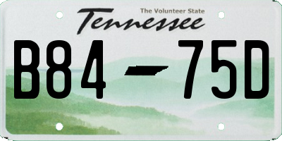 TN license plate B8475D