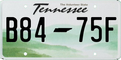 TN license plate B8475F
