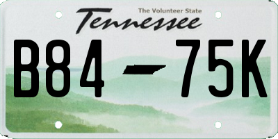 TN license plate B8475K