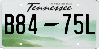TN license plate B8475L