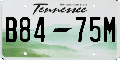 TN license plate B8475M