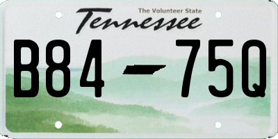 TN license plate B8475Q