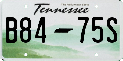 TN license plate B8475S
