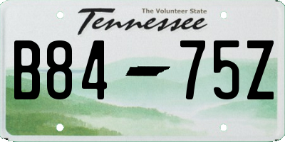 TN license plate B8475Z