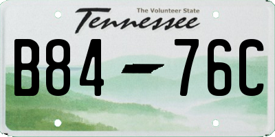 TN license plate B8476C
