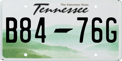 TN license plate B8476G