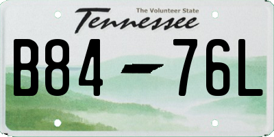 TN license plate B8476L