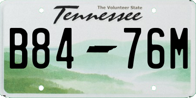 TN license plate B8476M