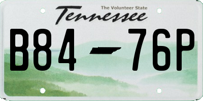TN license plate B8476P