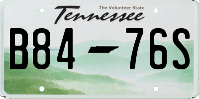 TN license plate B8476S