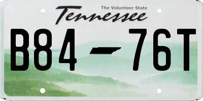 TN license plate B8476T