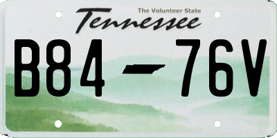 TN license plate B8476V