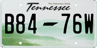 TN license plate B8476W