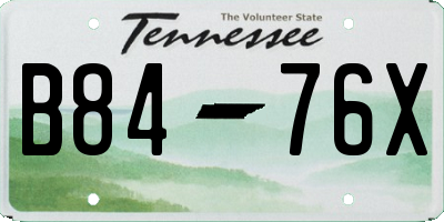 TN license plate B8476X