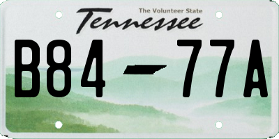 TN license plate B8477A