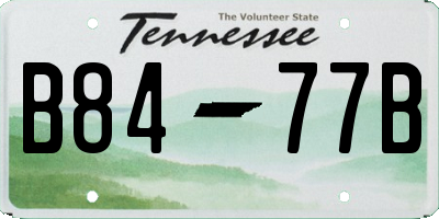 TN license plate B8477B