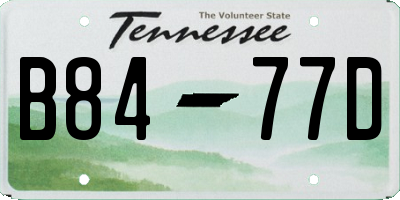 TN license plate B8477D