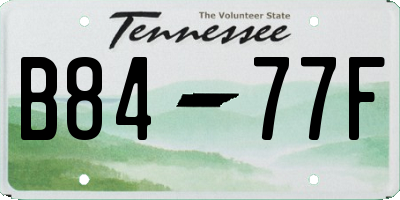 TN license plate B8477F