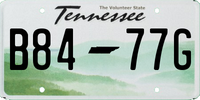 TN license plate B8477G
