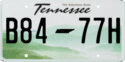 TN license plate B8477H