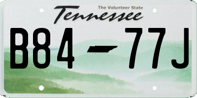 TN license plate B8477J