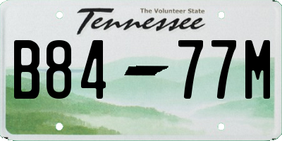 TN license plate B8477M