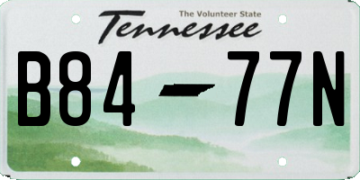 TN license plate B8477N