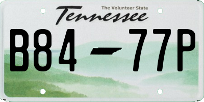 TN license plate B8477P