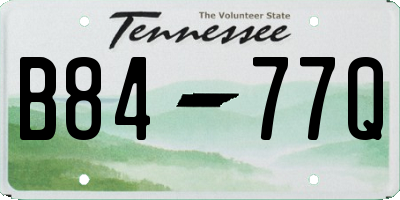 TN license plate B8477Q