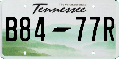 TN license plate B8477R