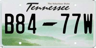 TN license plate B8477W