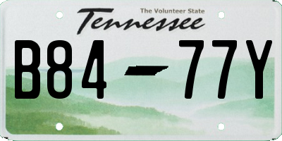 TN license plate B8477Y