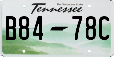 TN license plate B8478C