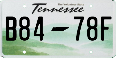 TN license plate B8478F