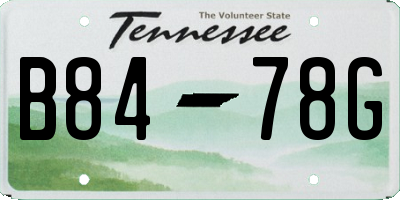 TN license plate B8478G