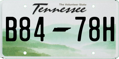 TN license plate B8478H