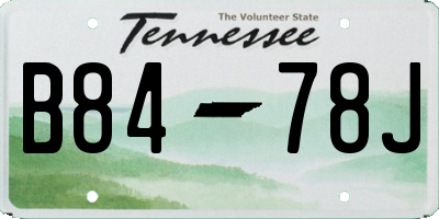 TN license plate B8478J
