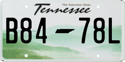 TN license plate B8478L