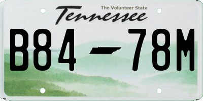 TN license plate B8478M
