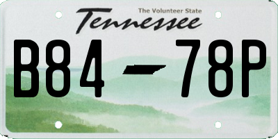 TN license plate B8478P