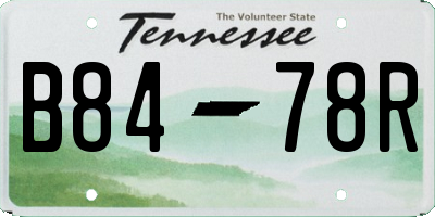 TN license plate B8478R