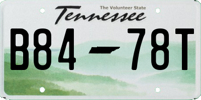 TN license plate B8478T