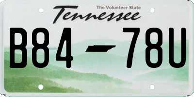 TN license plate B8478U