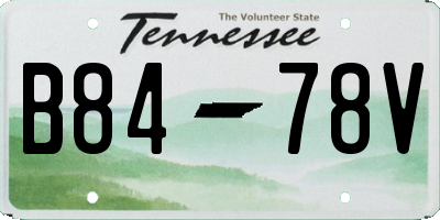 TN license plate B8478V