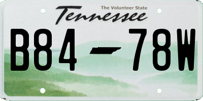 TN license plate B8478W