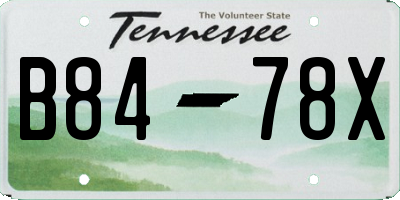 TN license plate B8478X