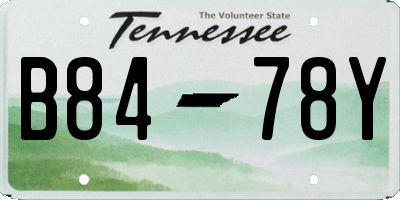 TN license plate B8478Y