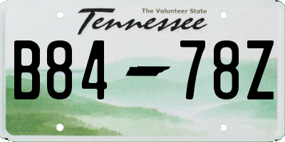 TN license plate B8478Z