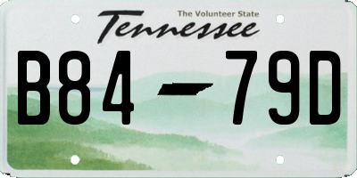 TN license plate B8479D